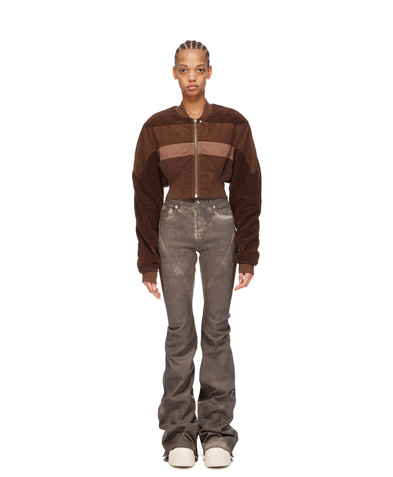 Rick Owens Men's Spring And Fall Do Old Desert Color Washed Flare Wide-leg Denim Pants Skinny Stacked Drag Ground Pleated Cat Whiskers Waste Soil Jeans Ngvp #2415