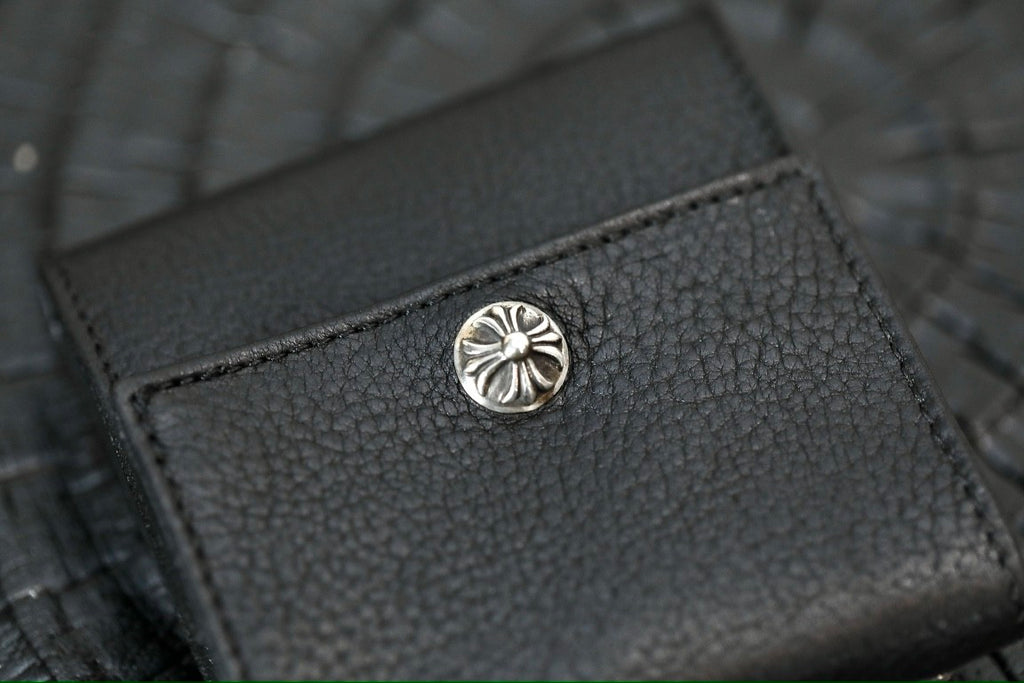 Chrome Hearts Luxury Fashion Trend Italian Cowhide 925 Sterling Silver Accessories Couple Men's And Women's Models Folding Card Case Card Holder Bags Bag #76515