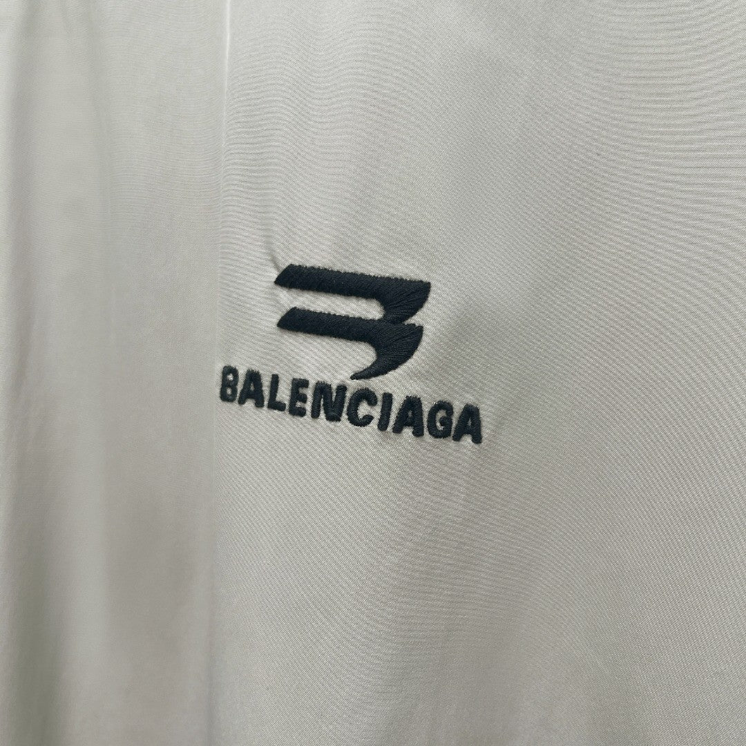 Balenciaga Men's Spring/Autumn Solid Color Embroidered Logo Print Zipper Long Sleeve Jacket #77782