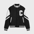 Celine Men's Spring And Autumn Jackson Textured Wool Baseball Patchwork Leather Single Breasted Long Sleeve Jacket Ngvp #1249