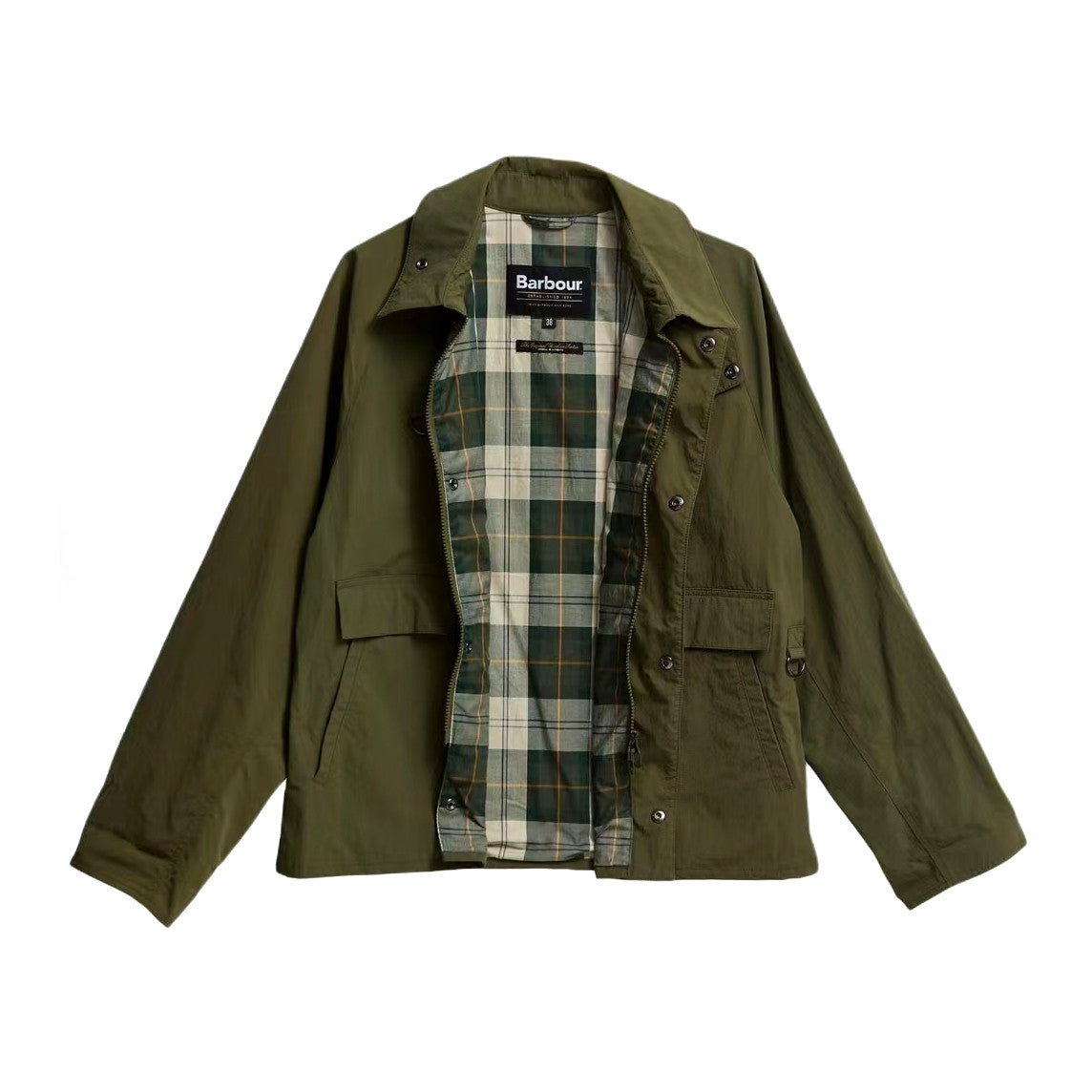 Barbour Men's Spring/Fall Fashion Classic Solid Color Lapel Single Breasted Waterproof Polyester Blend Fabric Casual Oversized Jacket #79495