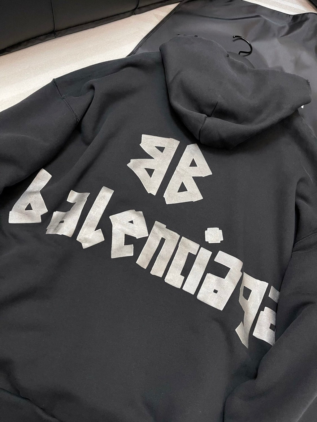 Balenciaga Logo Print Hooded Long Sleeve Sweatshirt #324922