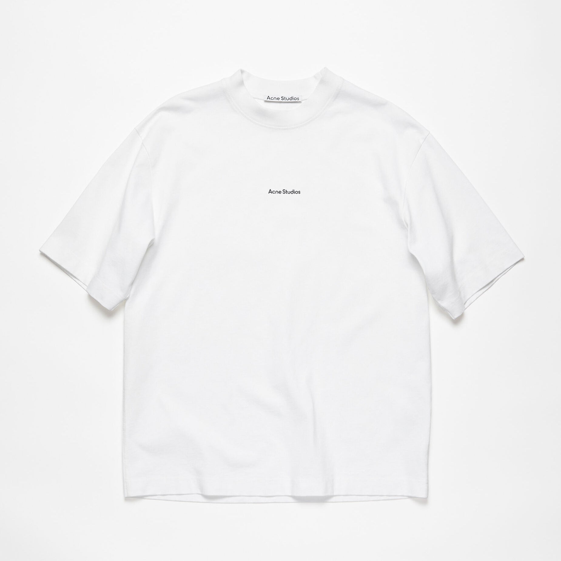 Acne Studios Men's Summer Solid Color Logo Printed Round Neck Cotton Short Sleeve T-Shirt #98862