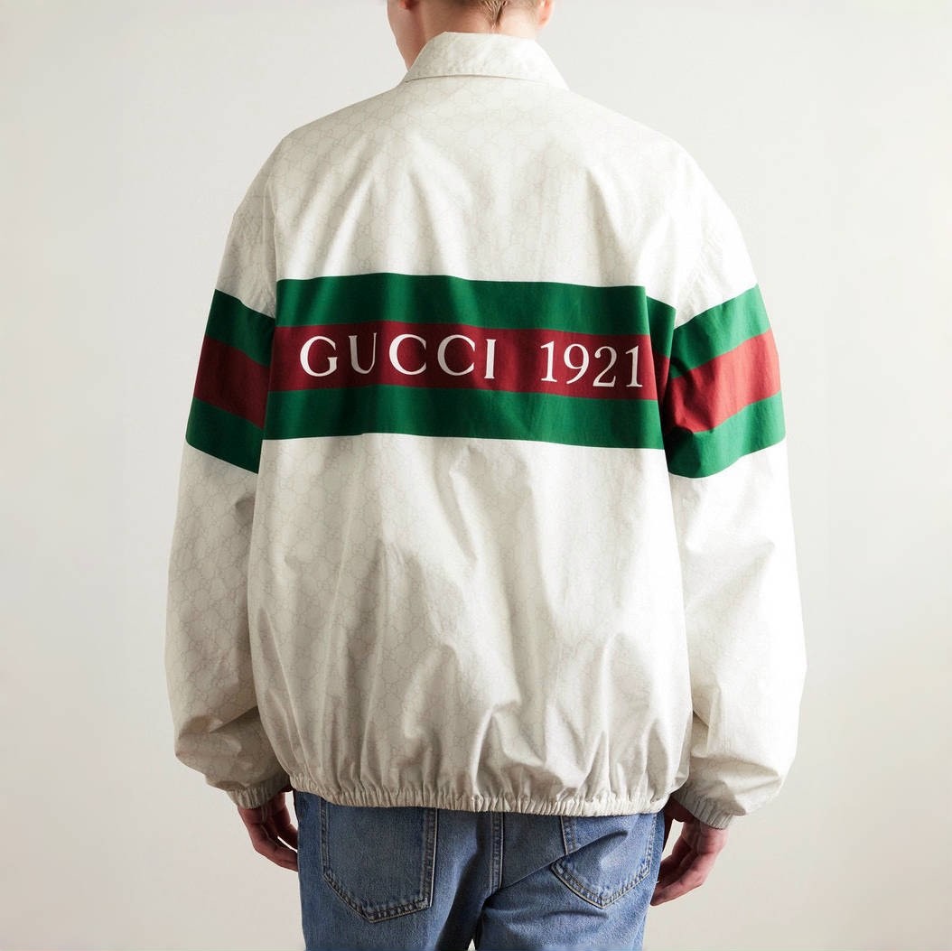 Gucci Men's Spring and Autumn GG Printed Cotton Colorful Webbing Standing Collar Zipper Casual Long Sleeve Sports Jacket #99962