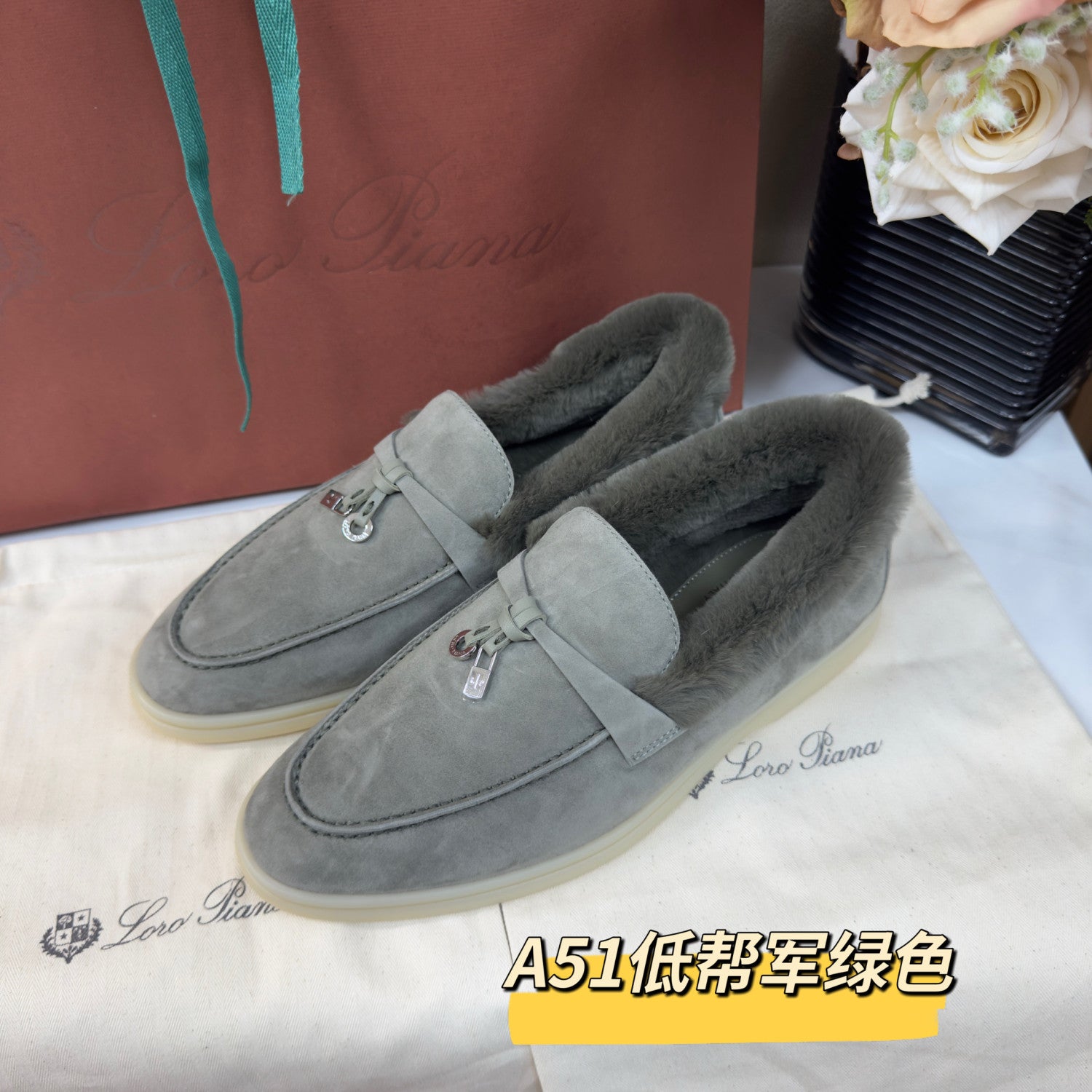 Loro Piana Summer Charms Walk Loafer Suede Moorland #334047