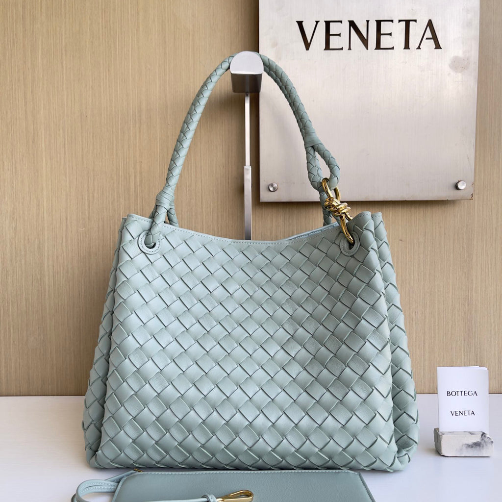 Bottega Veneta Large Parachute Women's Solid Color Lambskin Woven Tote Bag Bags #76484