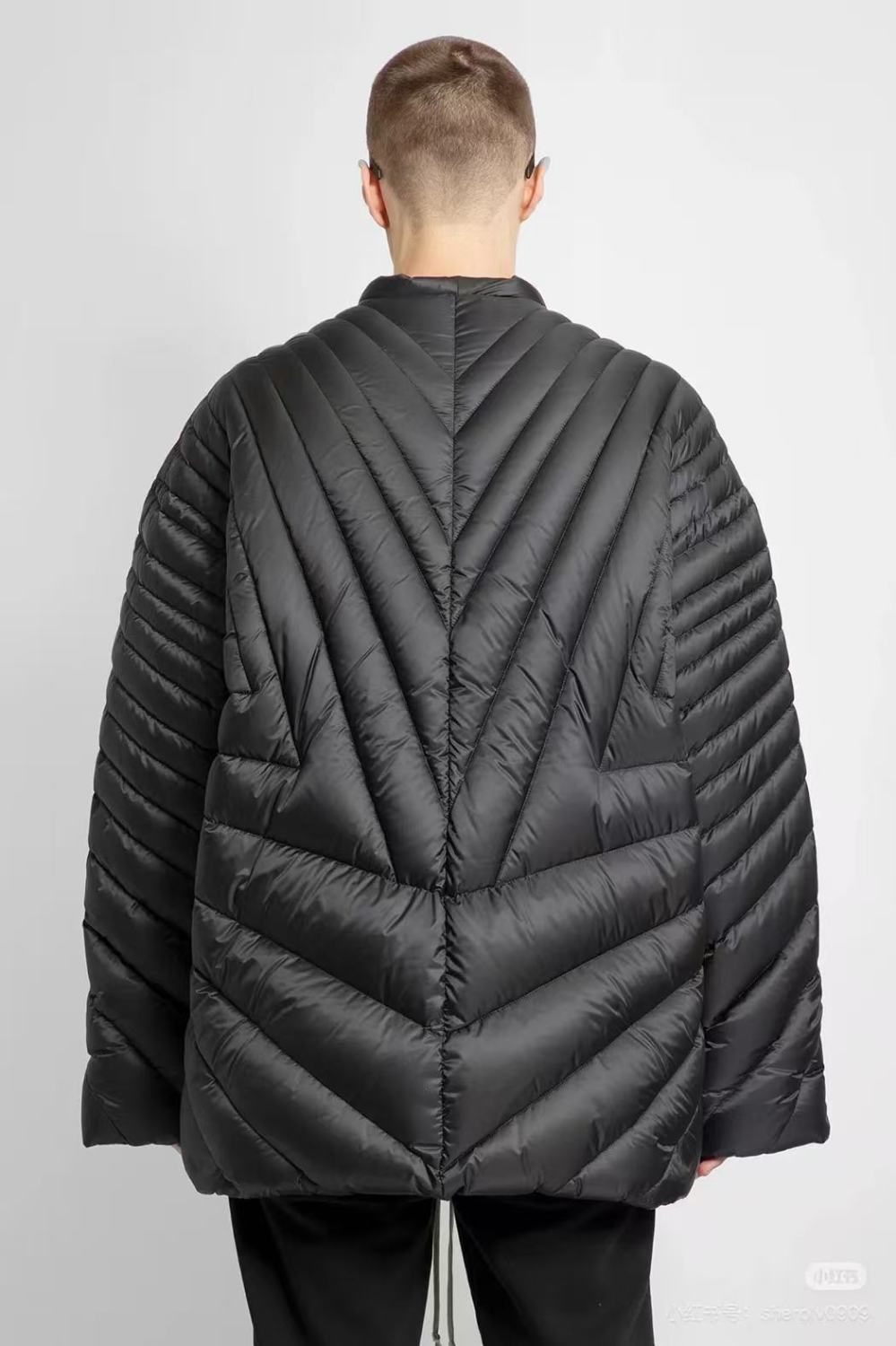 Rick Owens X Moncler Men's Women's Fall And Winter Rays Striped Down Jacket Fashion High Street Design Premium Unique Jacket Ngvp #2497