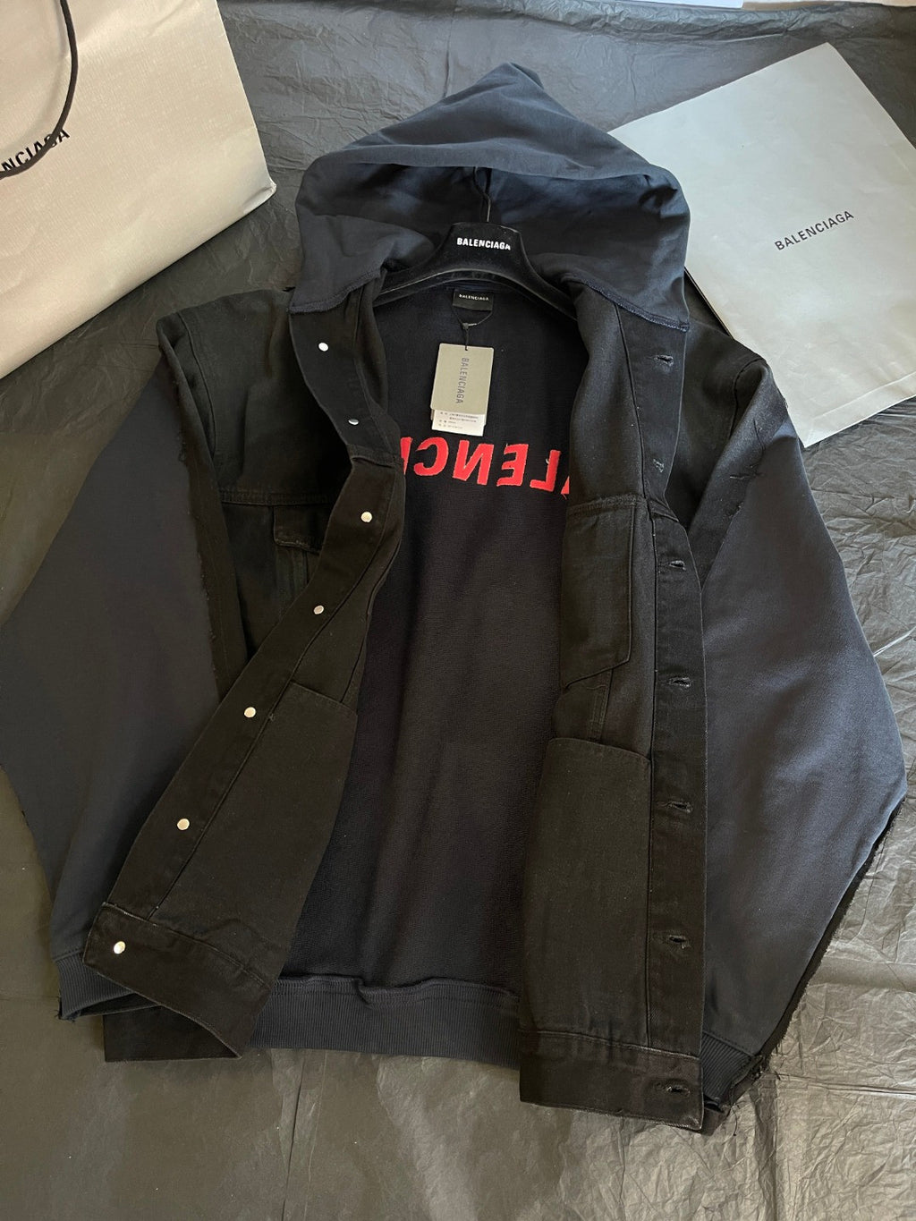 Balenciaga Men Hybrid Hooded Jacket #335498