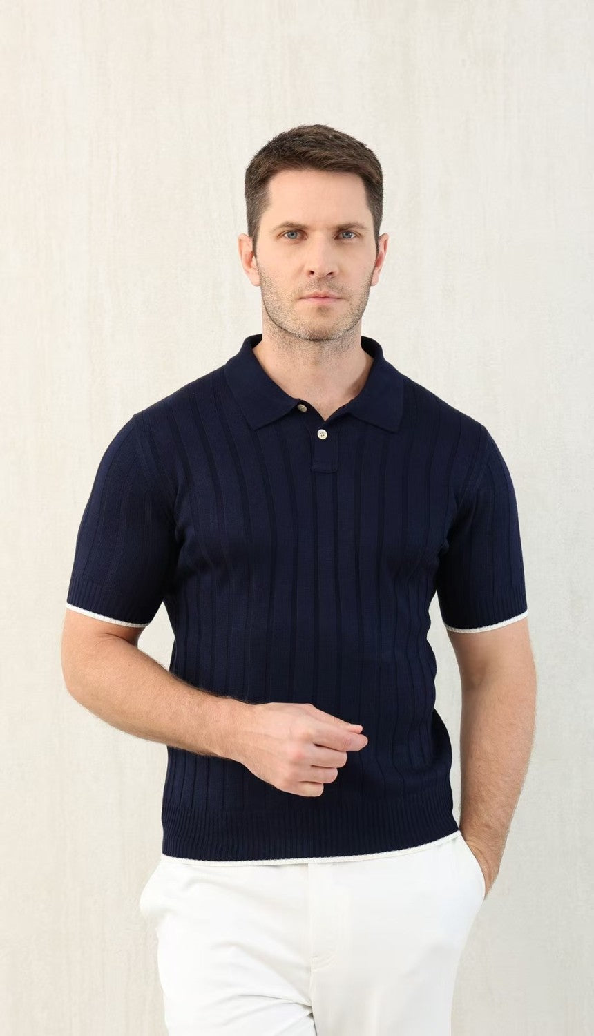 Brunello Cucinelli Men's Spring And Summer Solid Color Lapel Fitted Short Sleeve Polo Shirt Ngvp #1447