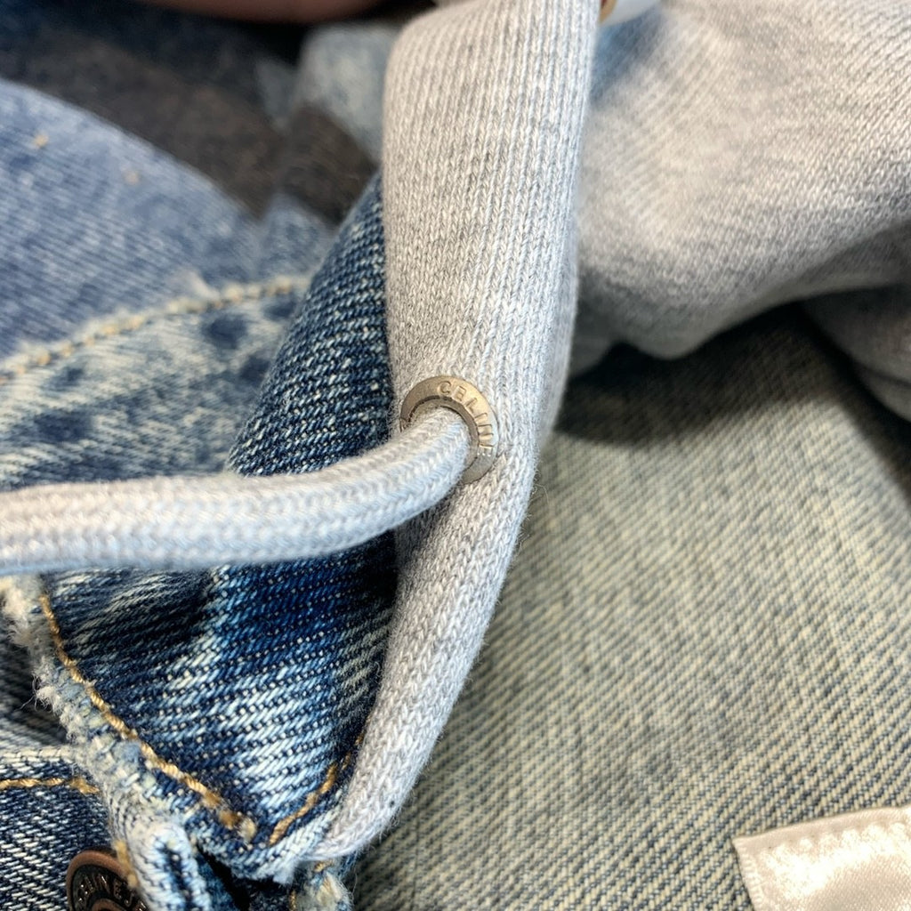 Celine Men's Autumn Blue Denim Single Breasted Hooded Jacket #75786
