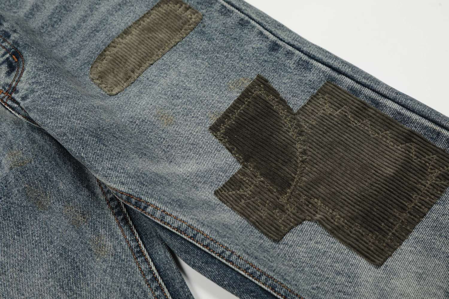 Enfants Riches Deprimes Men's & Women's Four-Season Distressed Patchwork Embroidered Mid-Rise Flared Jeans Casual Solid-Color Denim Pants Ngvp #2715