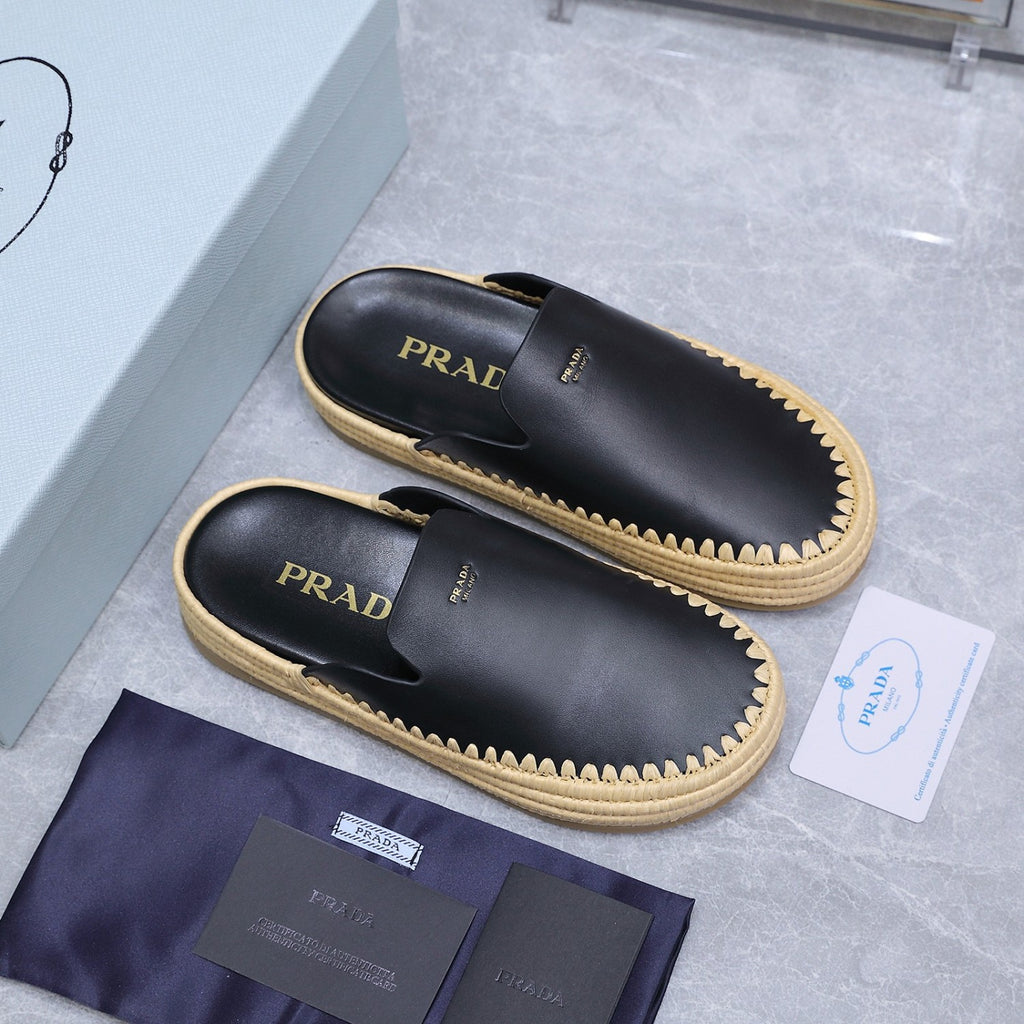 Prada Leather Mules #380309