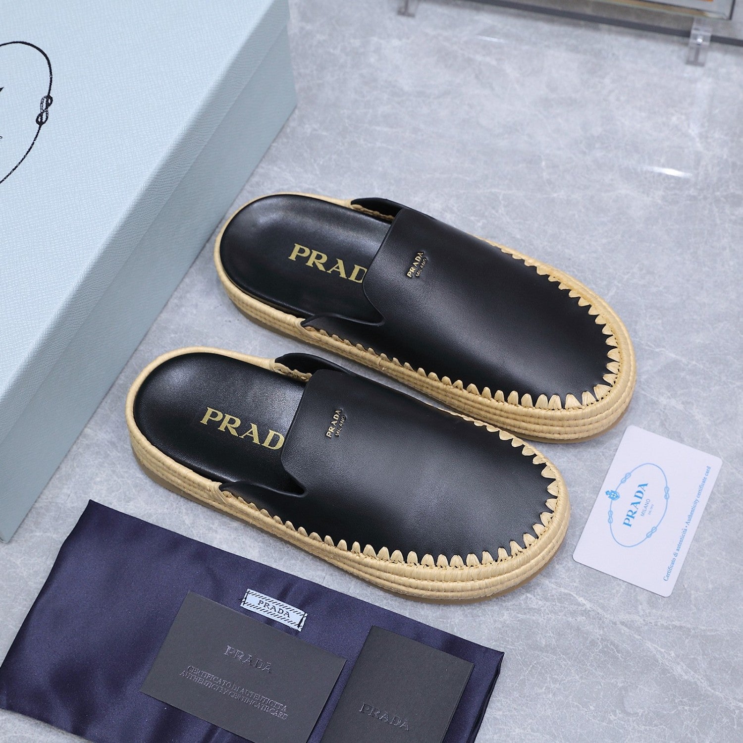Prada Leather Mules #380309