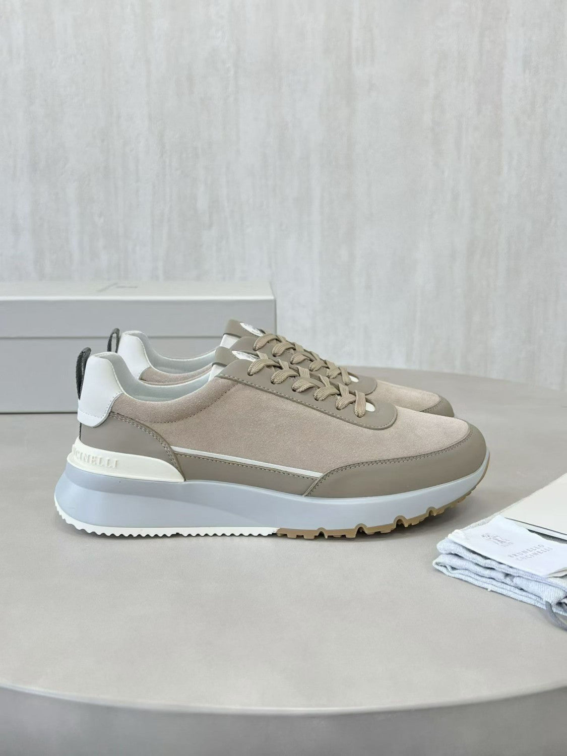 Brunello Cucinellia Suede and Calfskin Runners #375492