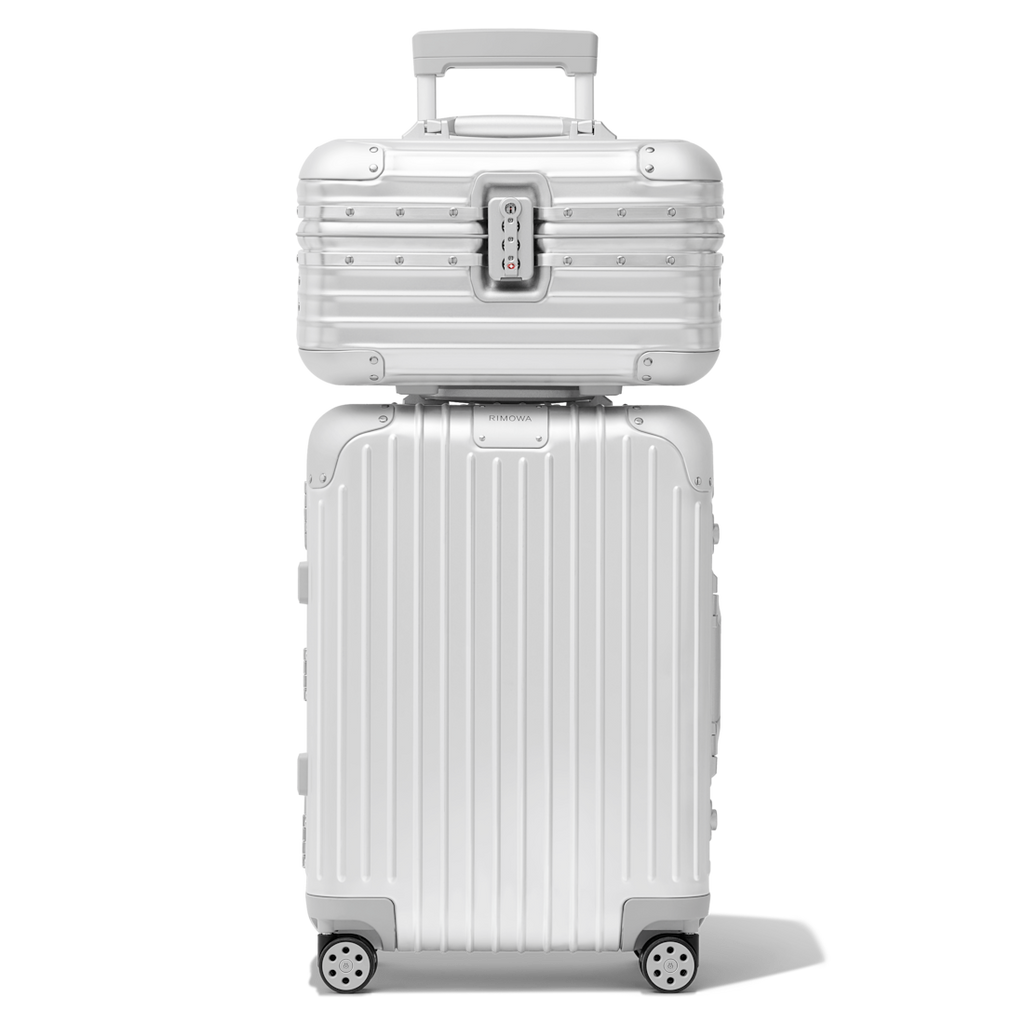 Rimowa Aluminum Travel Vanity Case in Silver Fashionable Leisure Bags with Square Logo Print Adjustable Shoulder Strap Crossbody Bag Handbag Jewelry Storage Box Bags #82955A
