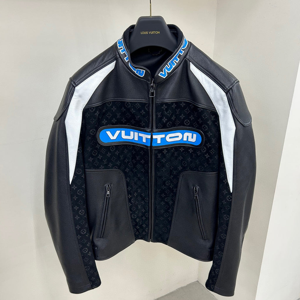 Louis Vuitton Leather Biker Zip Jacket #96136