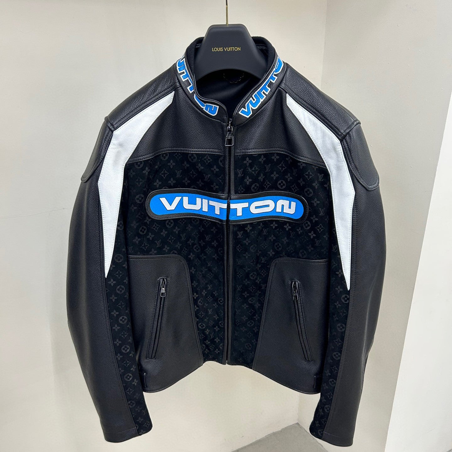 Louis Vuitton Leather Biker Zip Jacket #96136