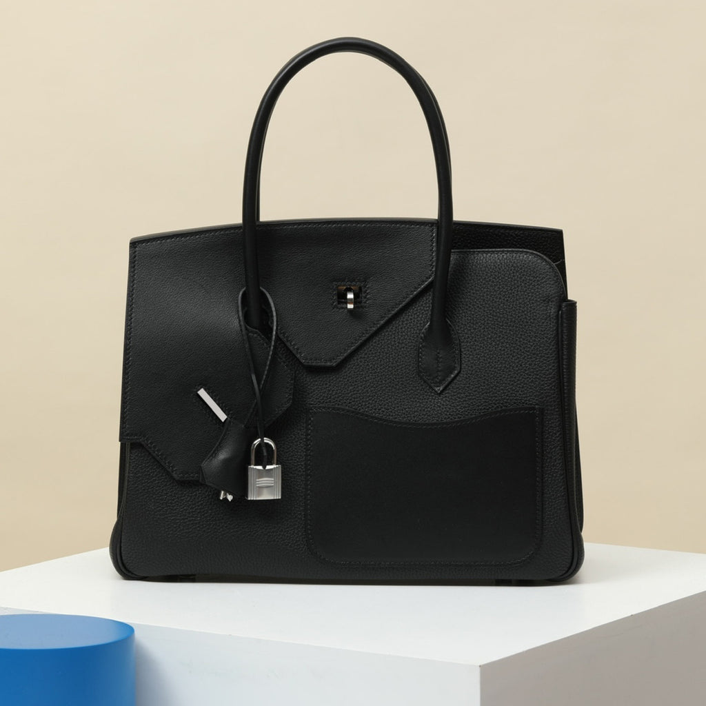 Hermes Limited Edition Birkin 30 Desordre Black And Silver Multicolor Luxury Fashion Handbag #81888A