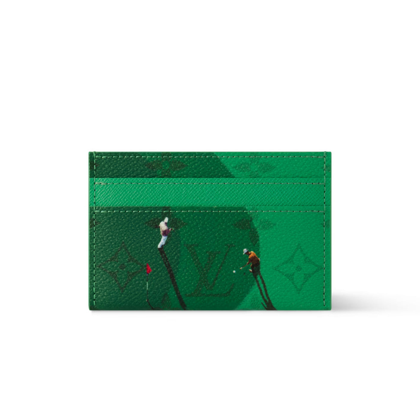Louis Vuitton Double Men's Solid Color Logo Print Holiday Sports Series Leather Card Holder Wallet Bag Bags #77331