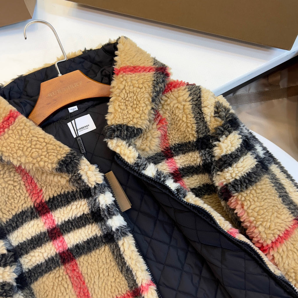 Burberry Check Fleece Hooded Jacket #96751