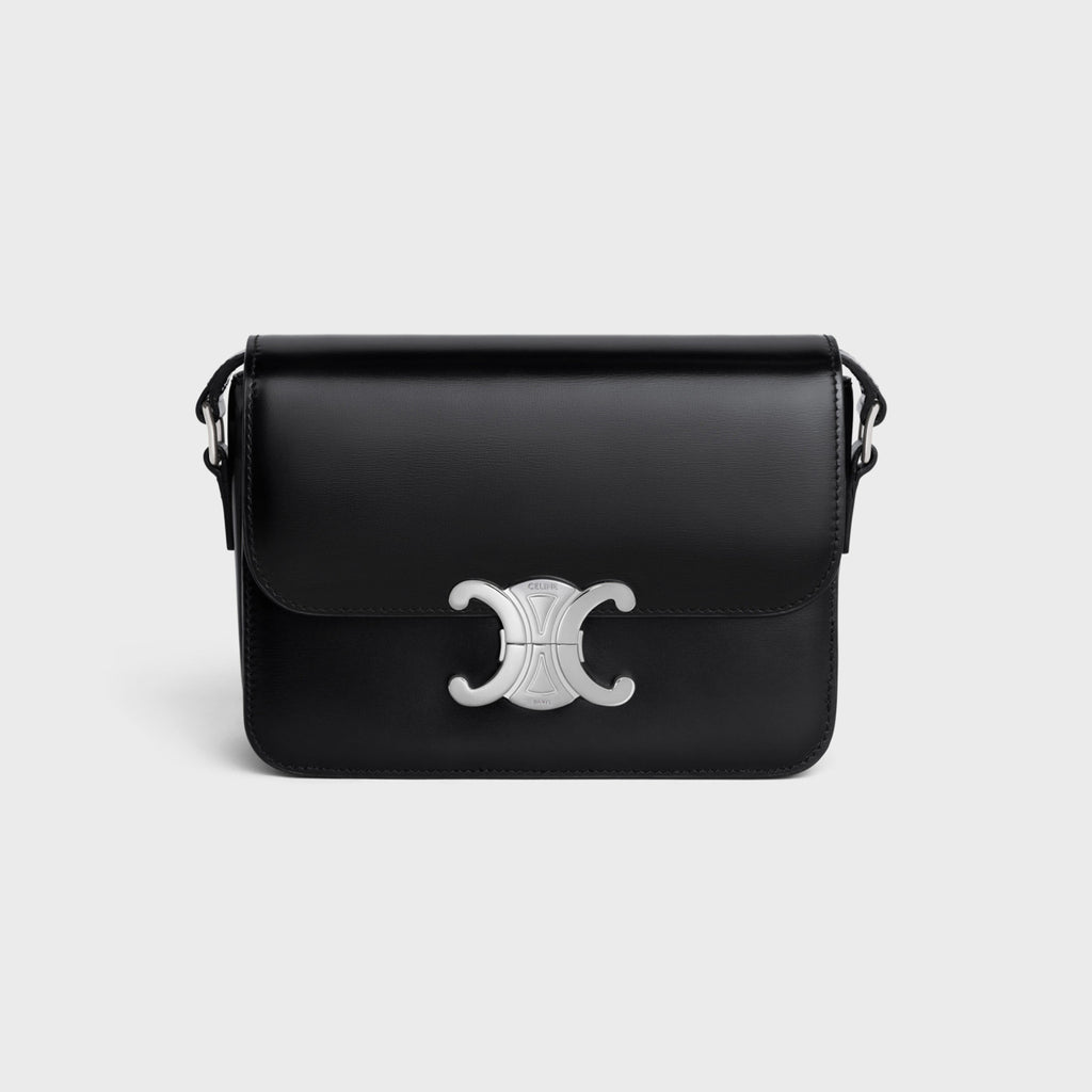 Celine Teen Triomphe Glossy Cow Leather Handbags Women's Temperament Luxury Solid Colour Temperament Crossbody Bag Logo Handbags Bag Bags #71965