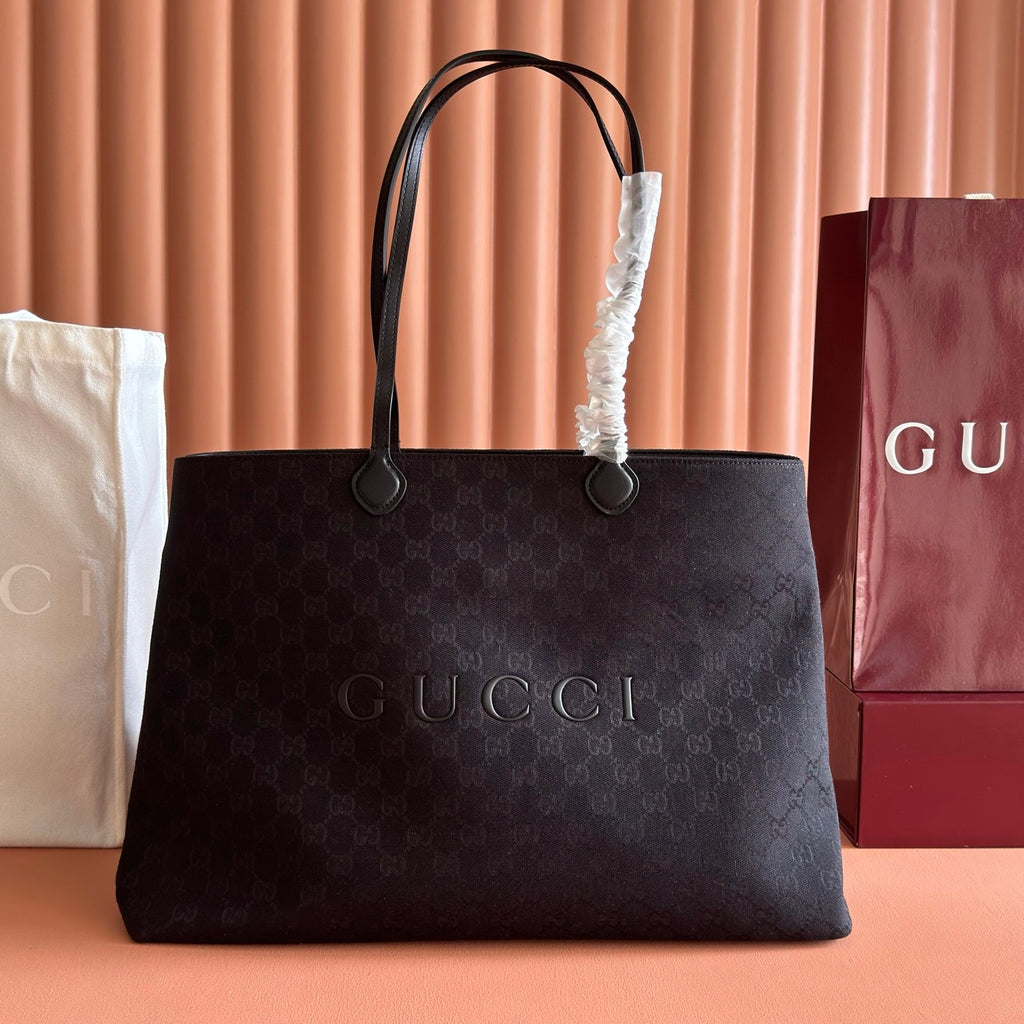 Gucci NY Limited Edition Large Tote Bag Gucci Core Runway Show Black GG Canvas Bags A00B4RFAGNG1000 #197404