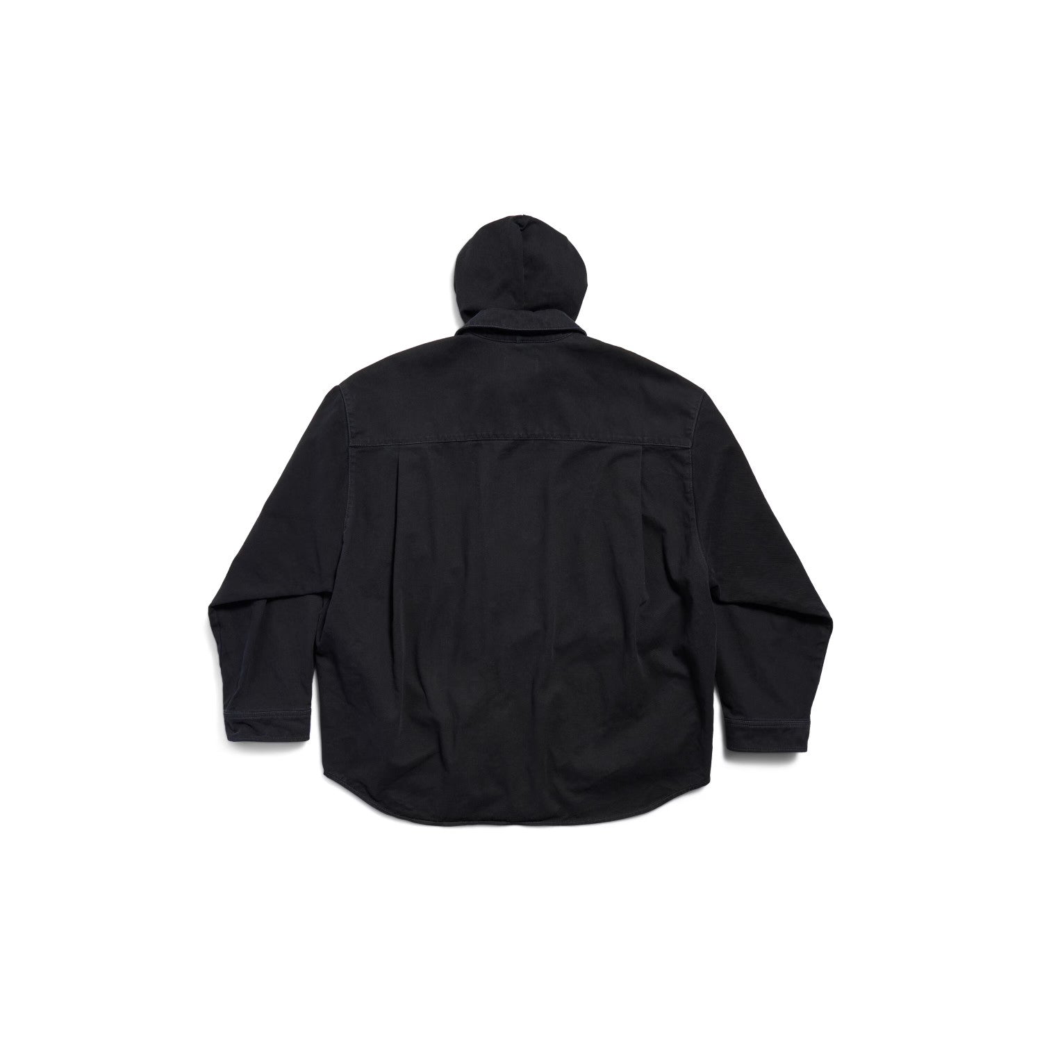 Balenciaga Men's Spring. Summer And Fall Hooded Shirt Papka Lapel Loose Solid Color Denim Jacket Ngvp #1671