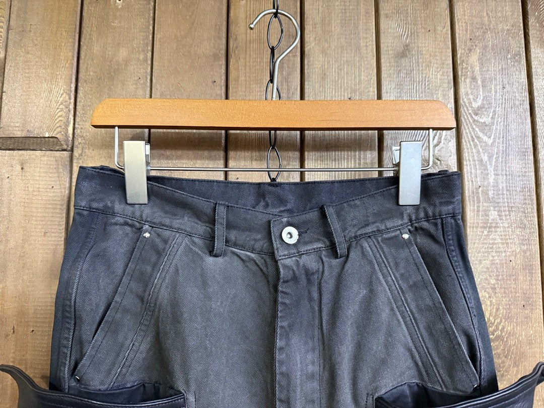 Rick Owens Men's Summer Cotton Cowhide Low Waist Zipper Loose Solid Color Casual Work Shorts Ngvp #9486
