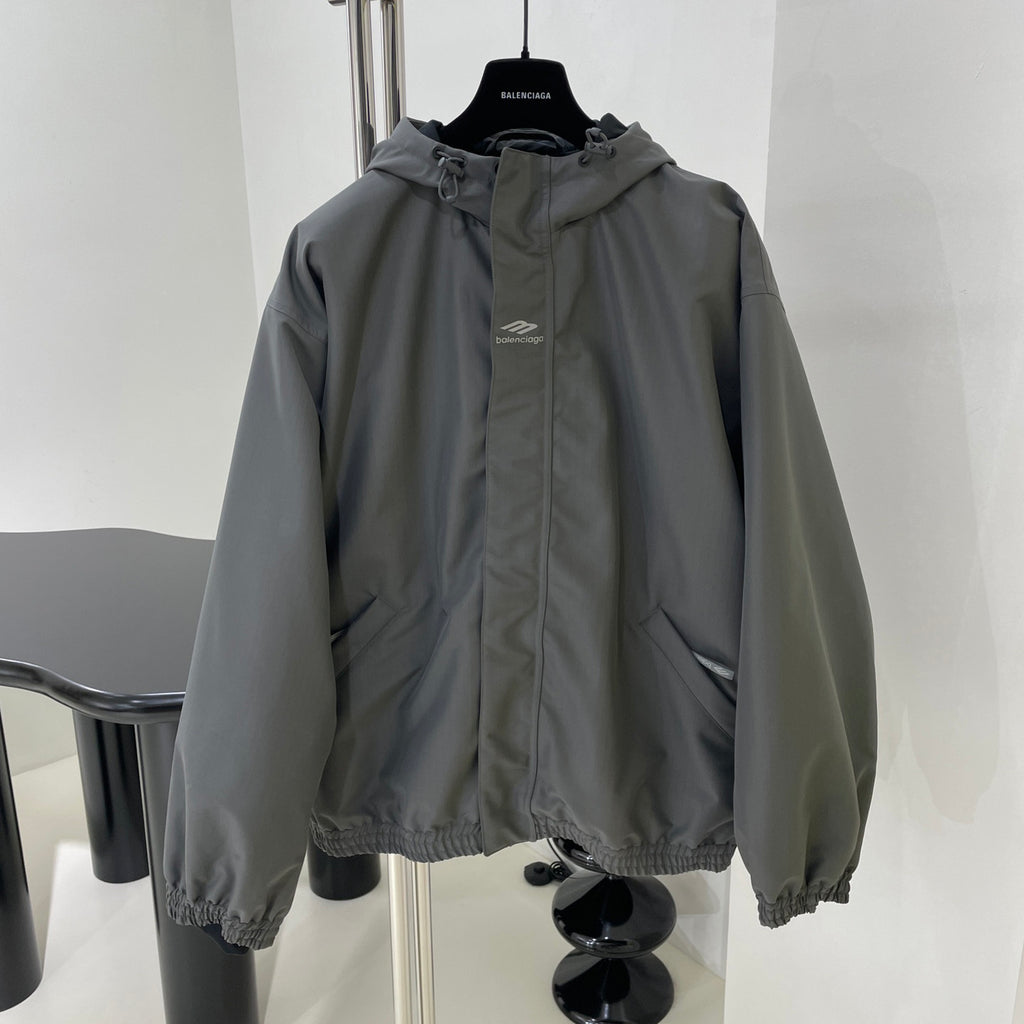 Balenciaga Men's Fall And Winter Composite Elastic Nylon Hooded Drawstring Zipper Long Sleeved Ski Jacket Waist Tie Ski Pants Suit Set #74285