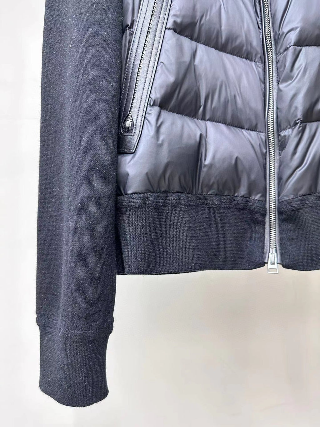 Tom Ford Men's Winter Knit Patchwork Down Zipper Jacket Nylon Fown Front Merino Blouson #97213