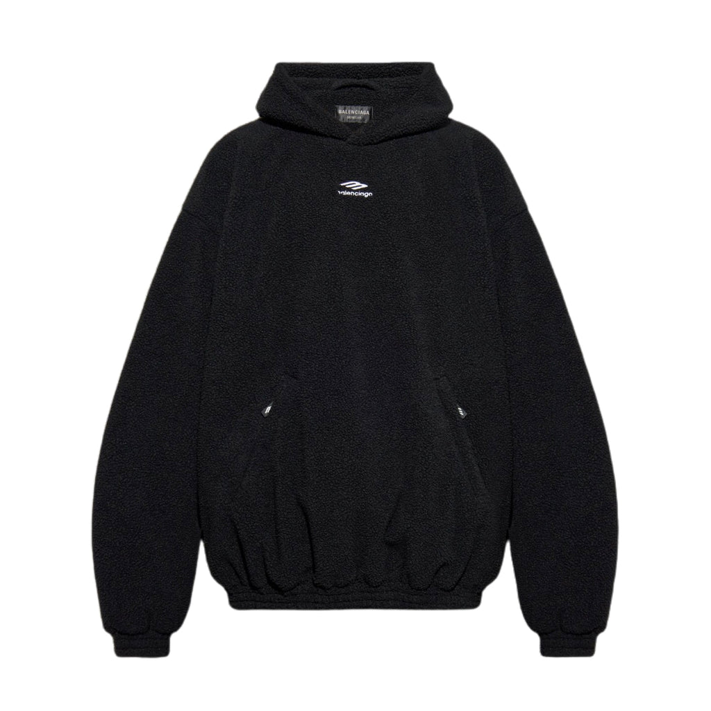 Balenciaga Men's Autumn and Winter Solid Color Embroidery Letter Print Teddy Woven Fabric Hooded Sweatshirt #74459