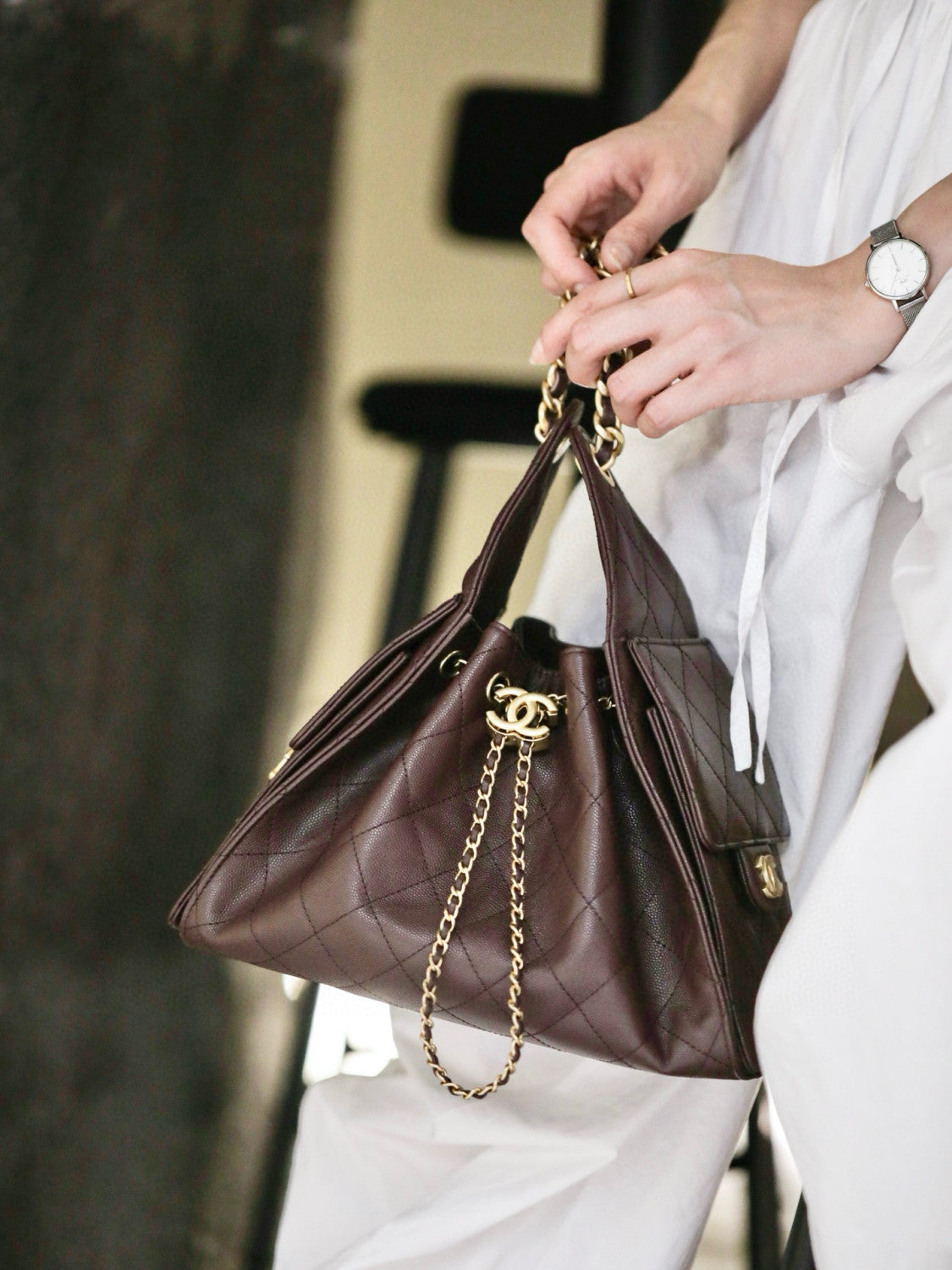 Chanel Hobo Drawstring Underarm Bag Fashion Luxury Temperament Trend Senior New Banquet Bags #81423