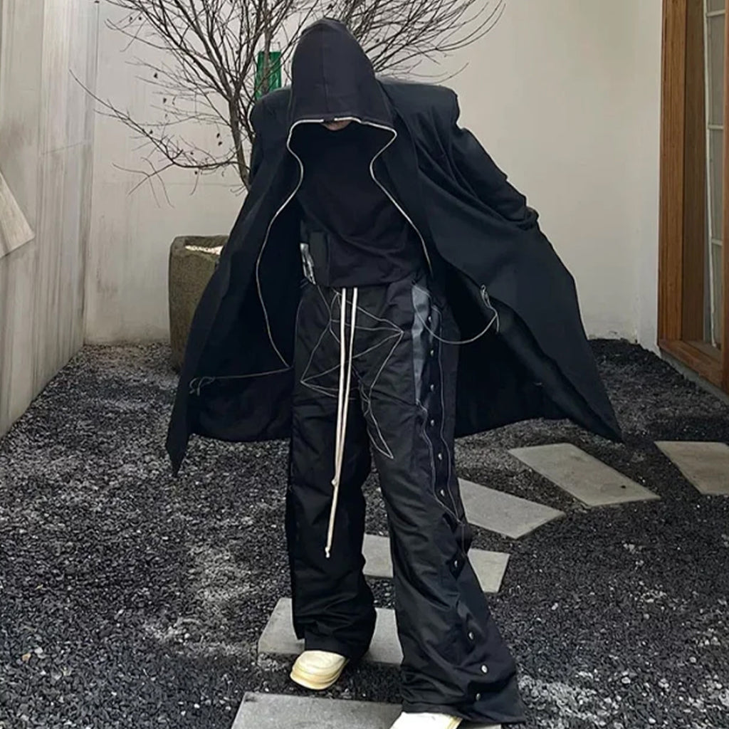 Rick Owens Men's Four Seasons Dark Line Button Workwear Pants Loose Retro Trend Drawstring Straight Leg Pants Ngvp #8779