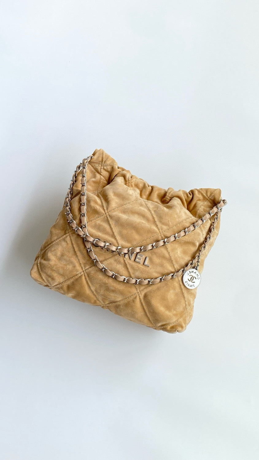 Chanel Women's Solid Colour Chain Shoulder Strap Suede Leather Studded Quilted Design Shoulder Tote Bag Bags #76948
