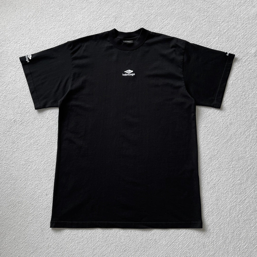 Balenciaga Men's And Women's Summer Solid Color Embroidered Logo Pattern Round Neck Cotton Short Sleeve T-shirt #74262