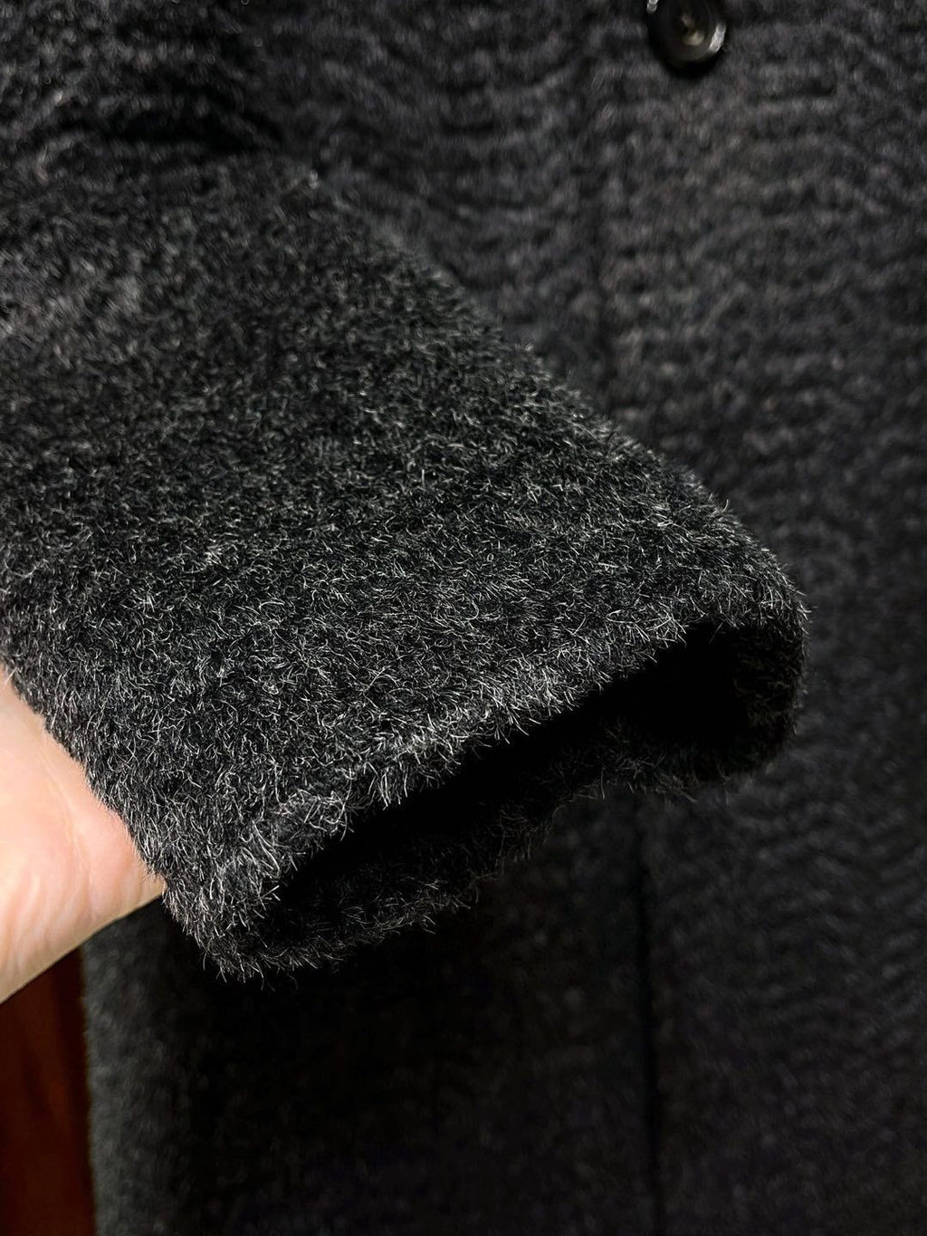 Hermes Men's Fall And Winter Water Wave Texture Casual Double-Breasted Medium-Length Wool Blend Coat Ngvp #9882