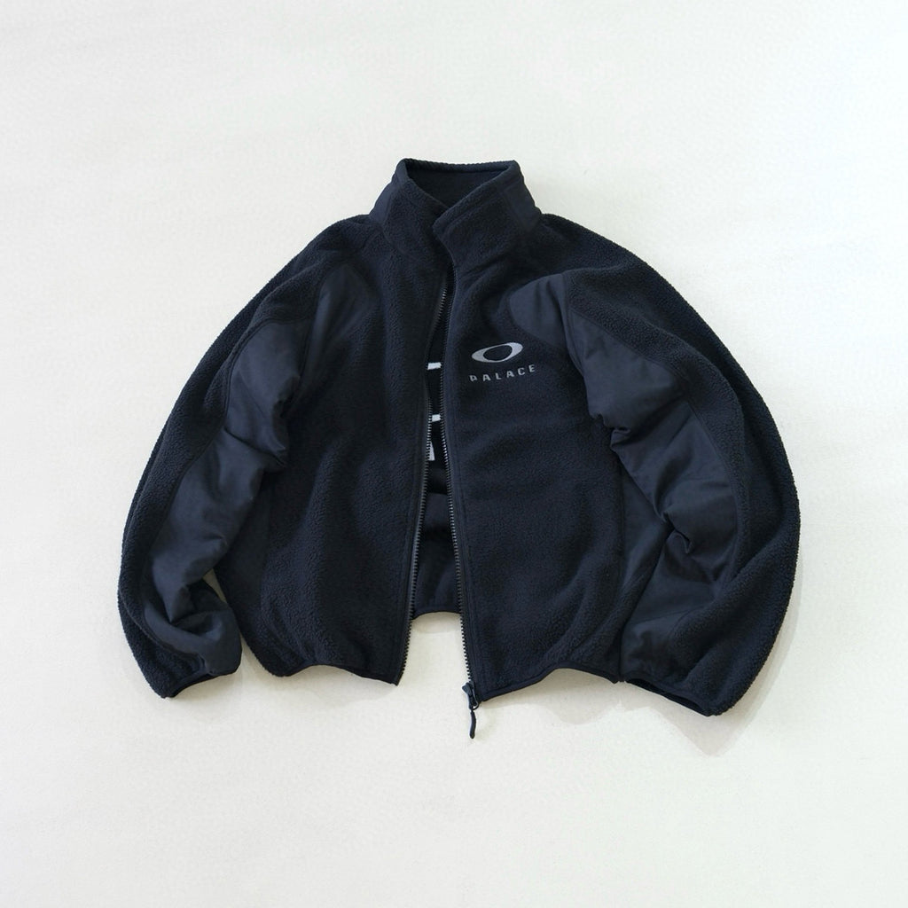 PALACE X Oakley Men's Fall/Winter Fashion Casual High Neck Zipper Logo Embroidered Stand Up Collar Fleece Jacket #79439