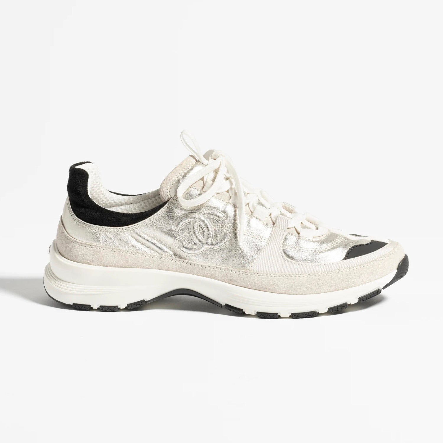 Chanel Women's Solid Color Round Toe Leather Low Top Lace-Up Sneakers Shoes #77692