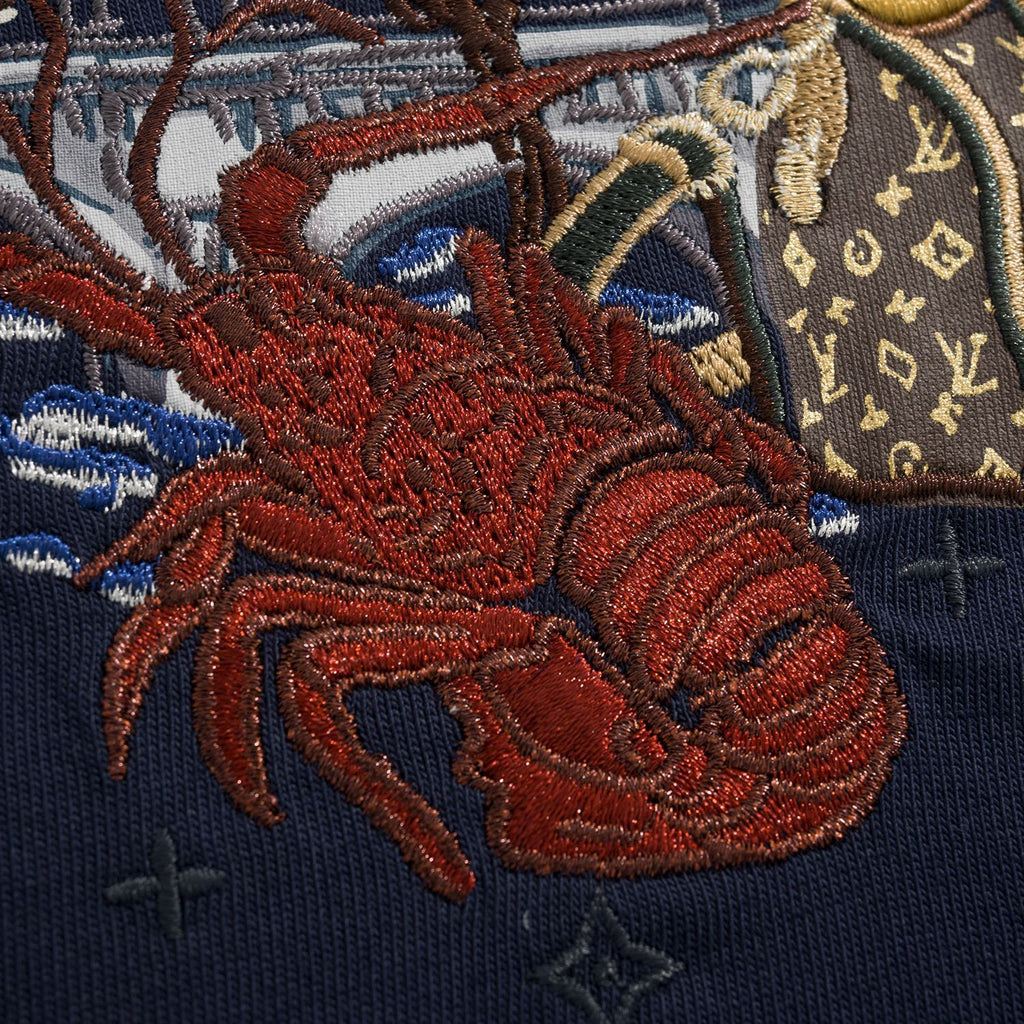 Louis Vuitton Men's Summer Solid Color Fashion Casual Letter Embroidery Short Sleeve Cotton T-Shirt #78192