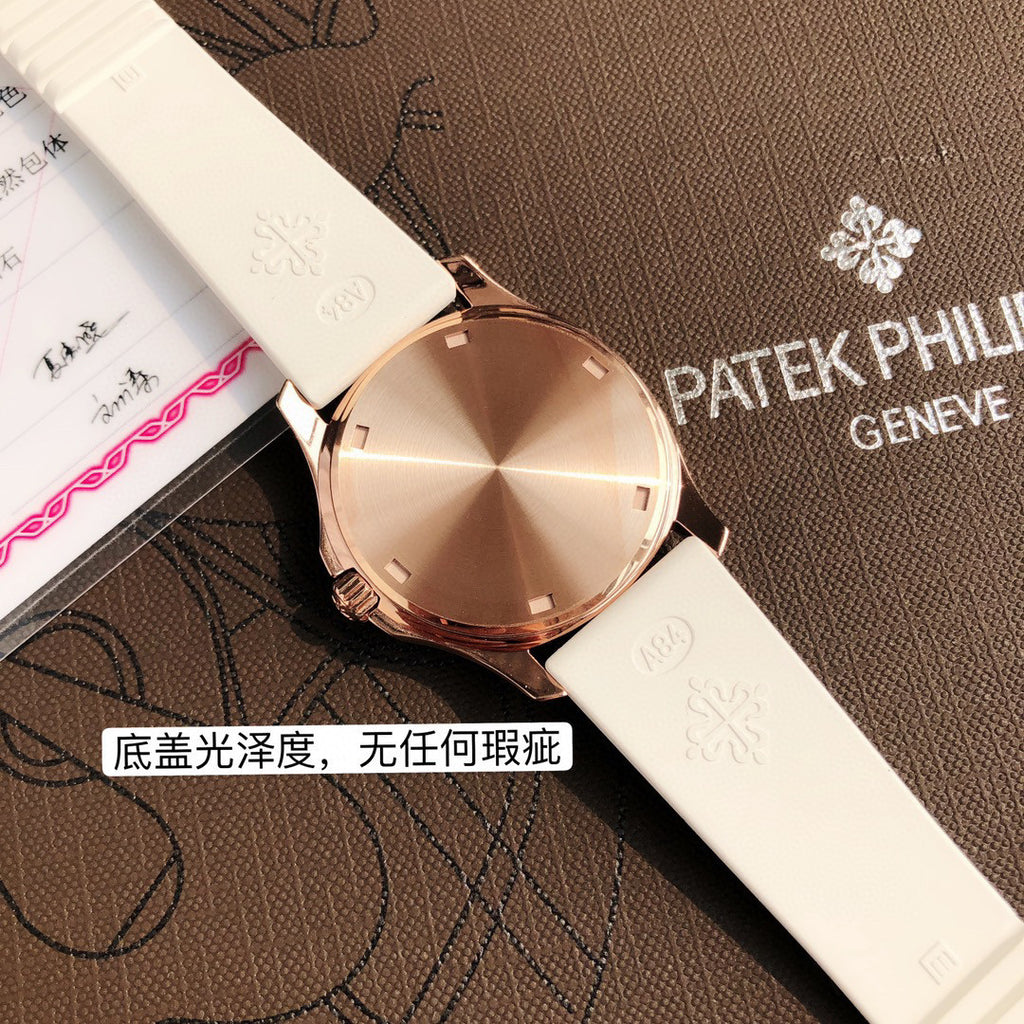 Patek Philippe Mechanical Watches With Diamonds On Silicone Straps Watch #96352