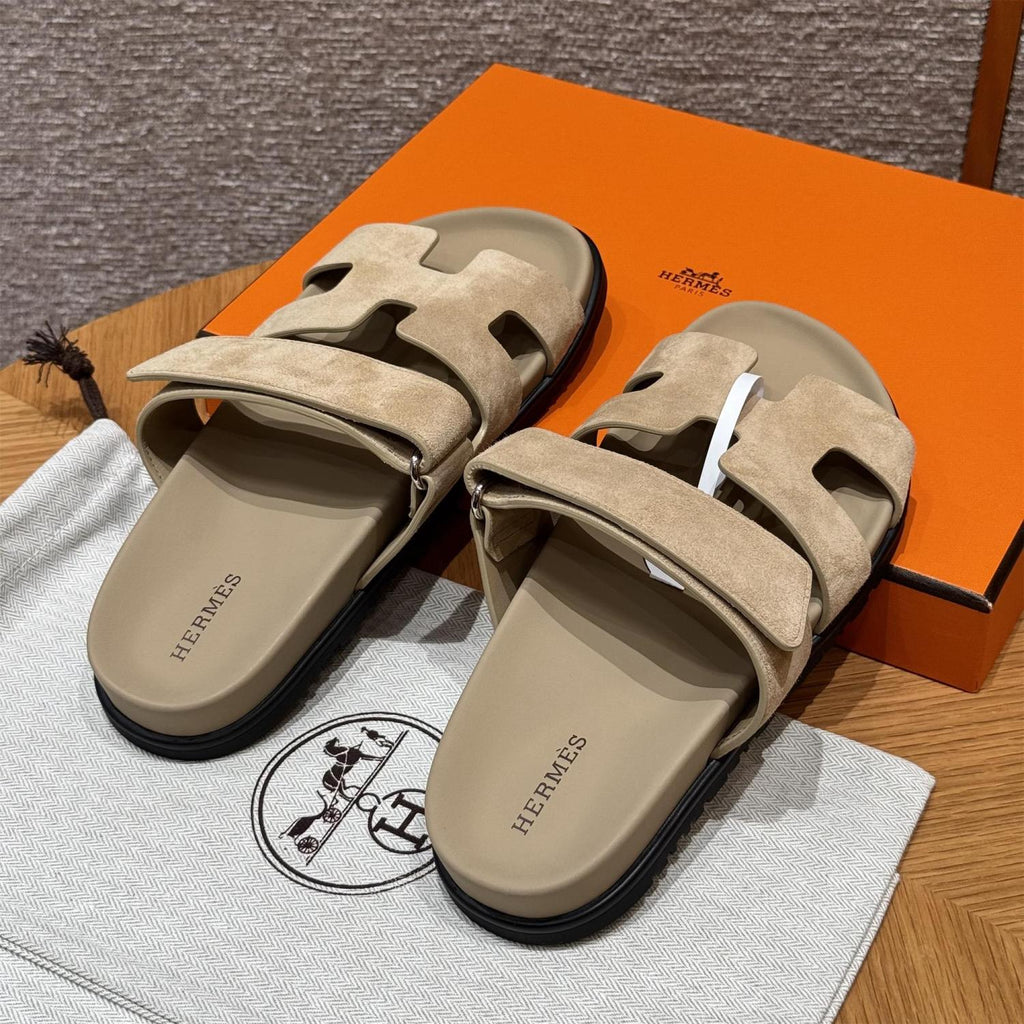 Hermes Women's Autumn and Winter Pure Color Suede Leather Casual Fashion Sandal Mop Shoes #77294
