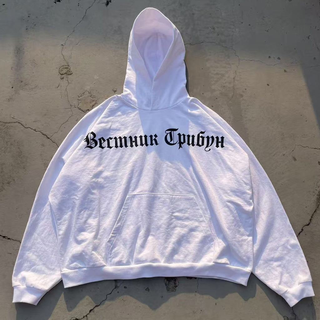 Yeezy X Gosha Kanye Russian Black Dog Grey Black Hoodie Sweatshirt Men's And Women's Spring Autumn High Street Hip Hop Hooded Pullover Hoodie Ngvp #1869
