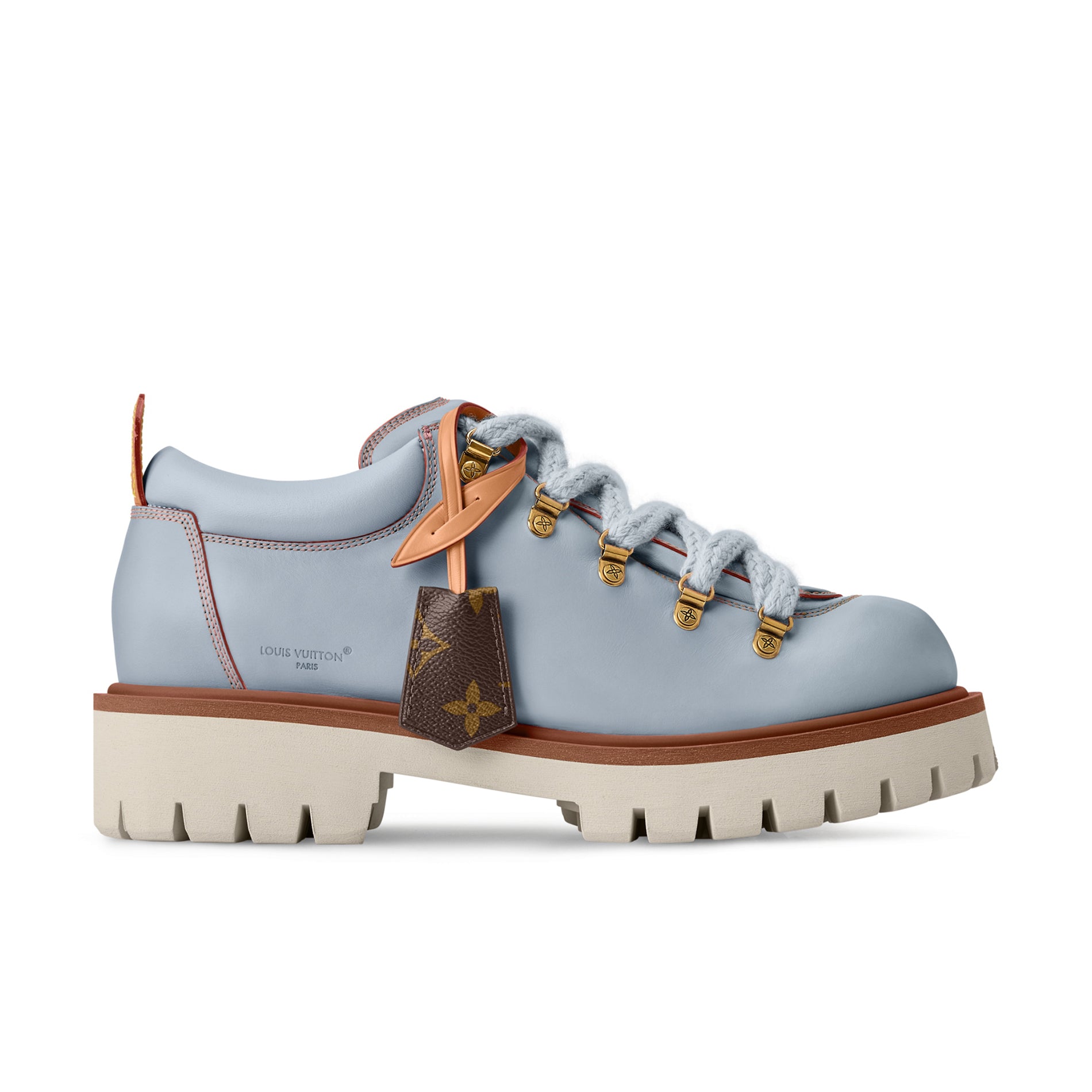 Louis Vuitton LV Remix Men's and Women's Summer Solid Color Cowhide Round Toe Lace-up Thick Sole Casual Shoes #77841
