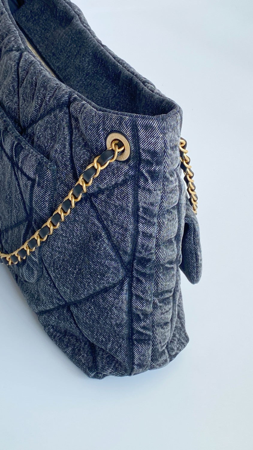 Chanel Women's Fashion Classic Solid Color Logo Denim Quilted Tote Shoulder Chain Bag Bags #79349