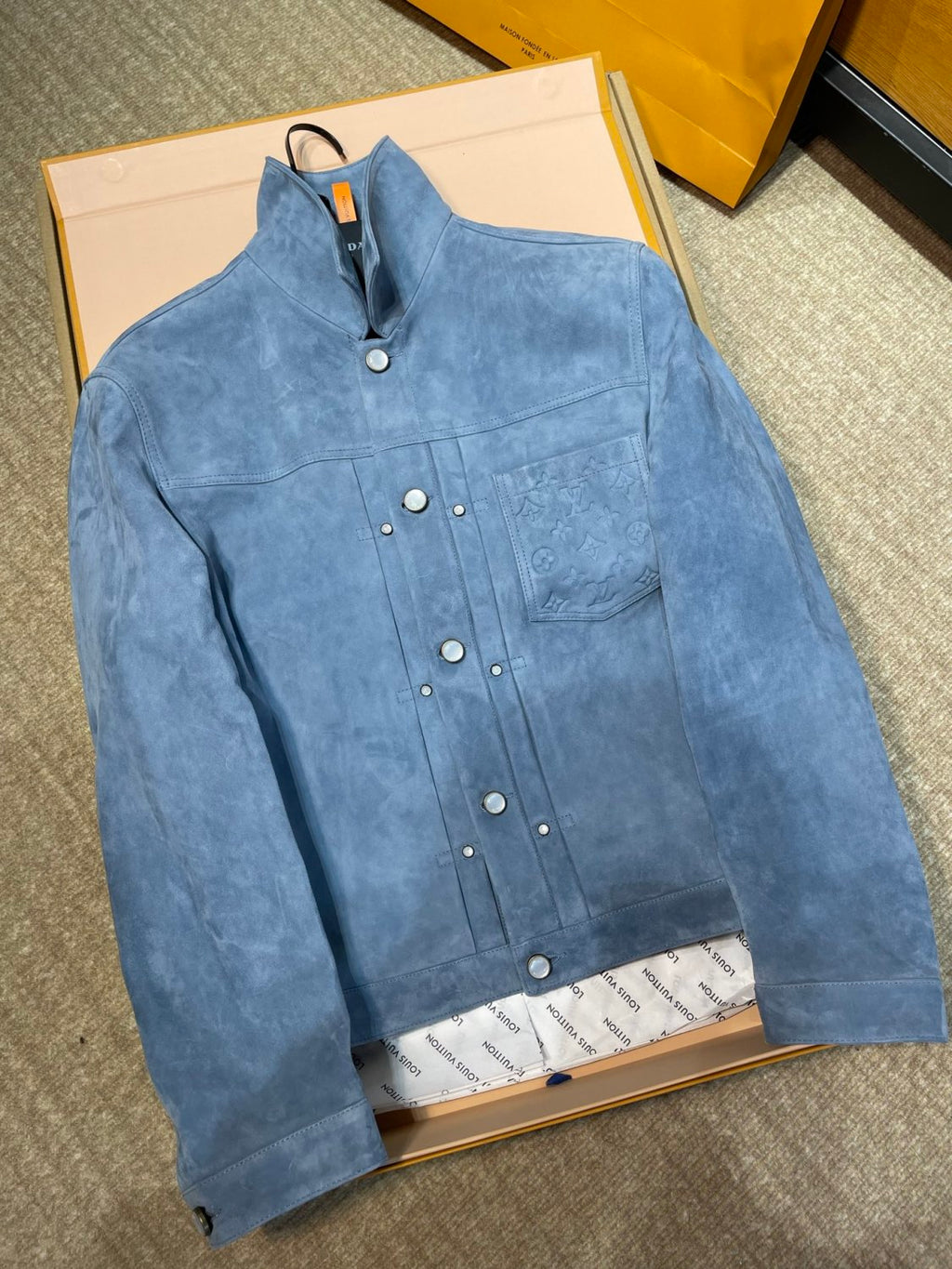 Louis Vuitton Suede Leather Type II Trucker Jacket #333592