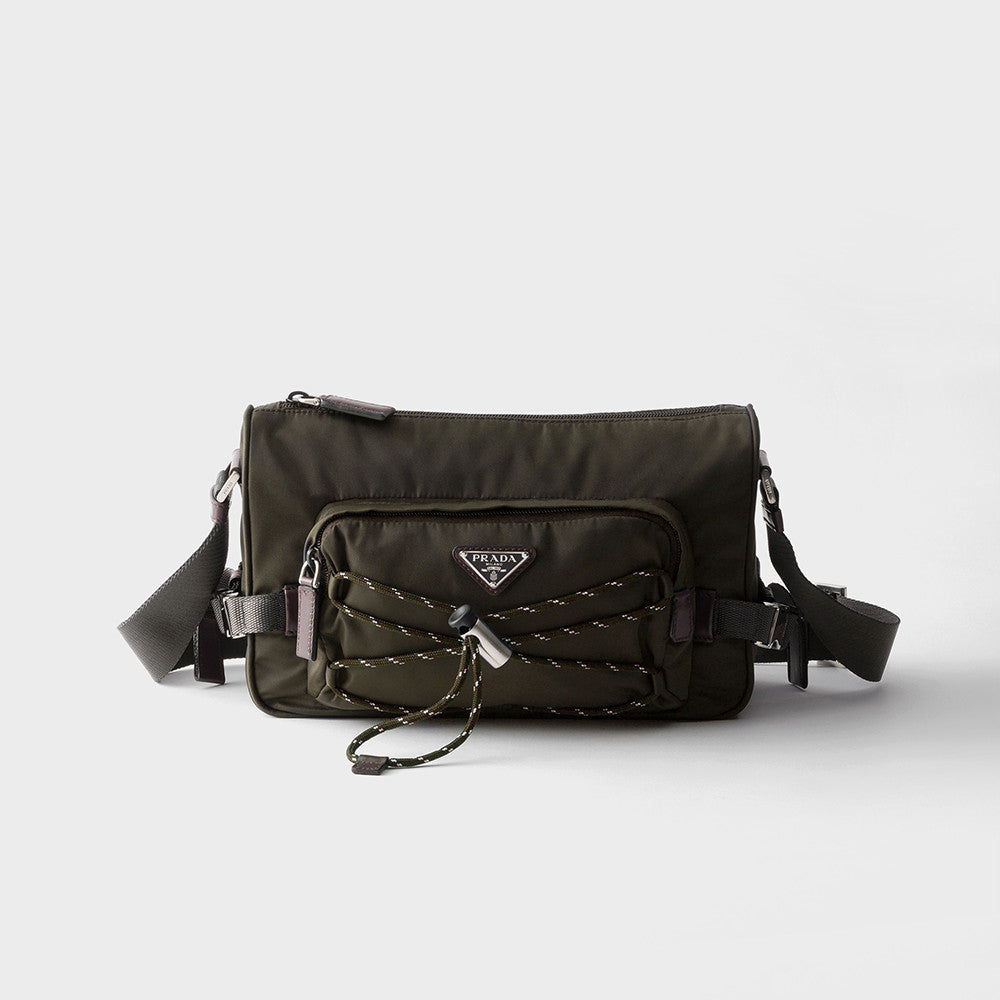 PRADA Black Prada Speedrock Re-nylon Leather Shoulder Bag #334216