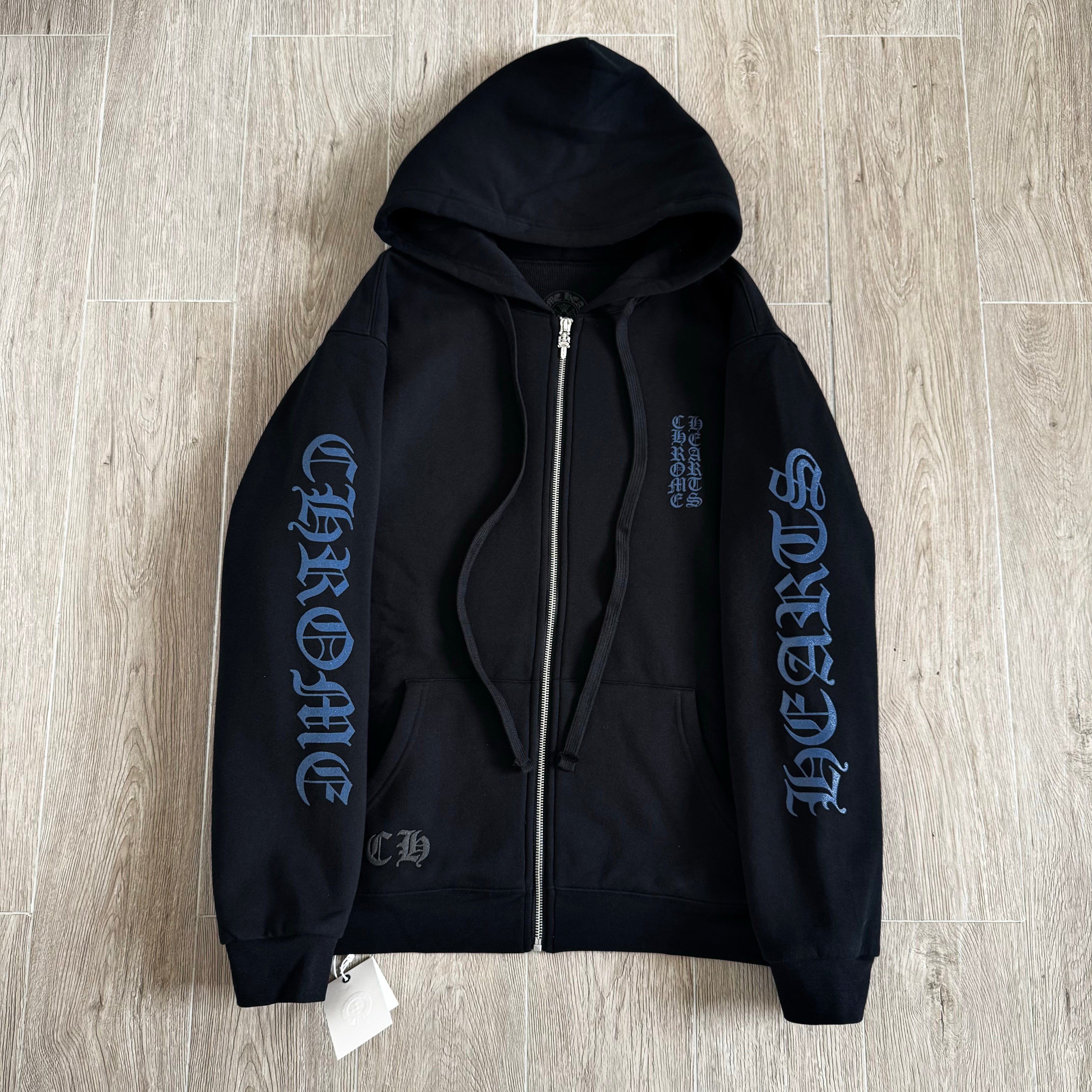 Chrome Hearts Blue Sanskrit Letters Waffle Lining Hooded Sweatshirt Pants #375714