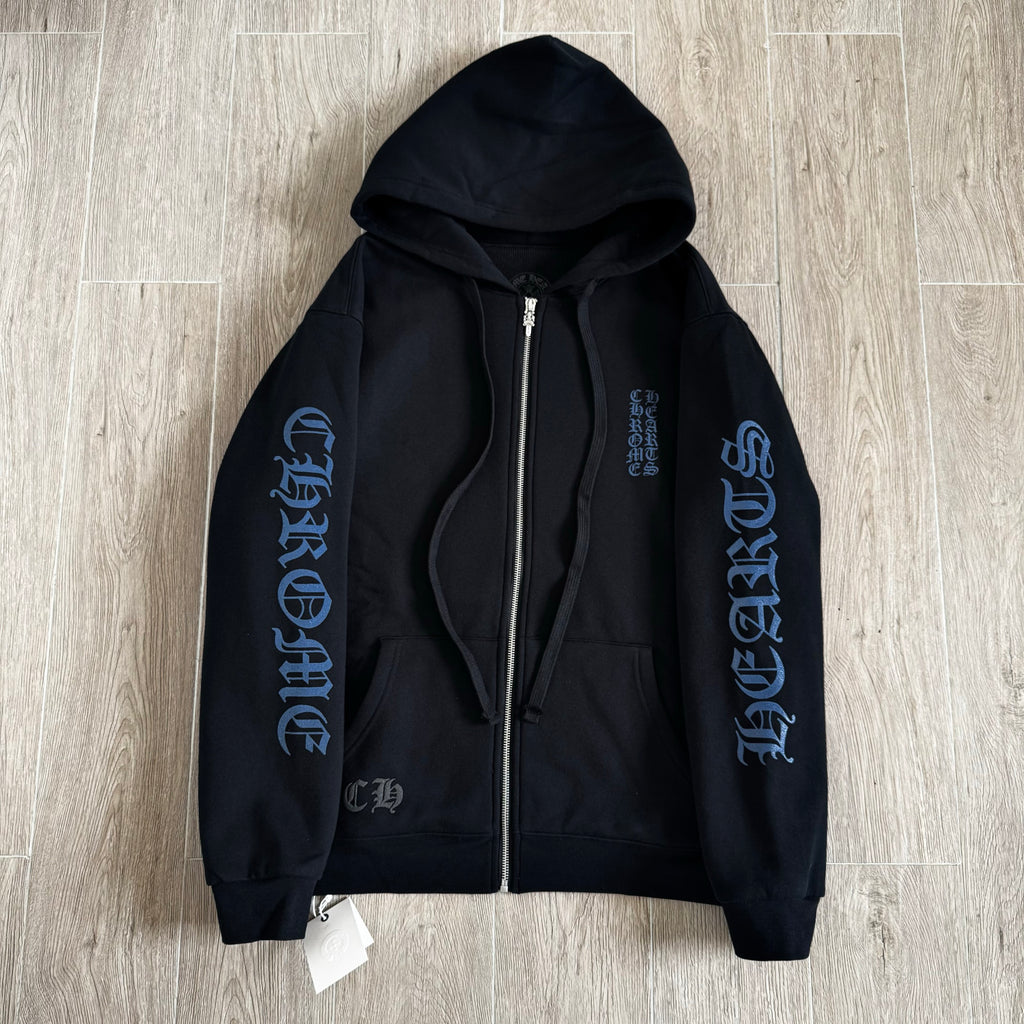 Chrome Hearts Blue Sanskrit Letters Waffle Lining Hooded Sweatshirt Pants #375714