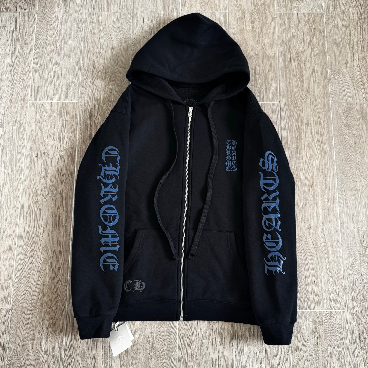 Chrome Hearts Blue Sanskrit Letters Waffle Lining Hooded Sweatshirt Pants #375714