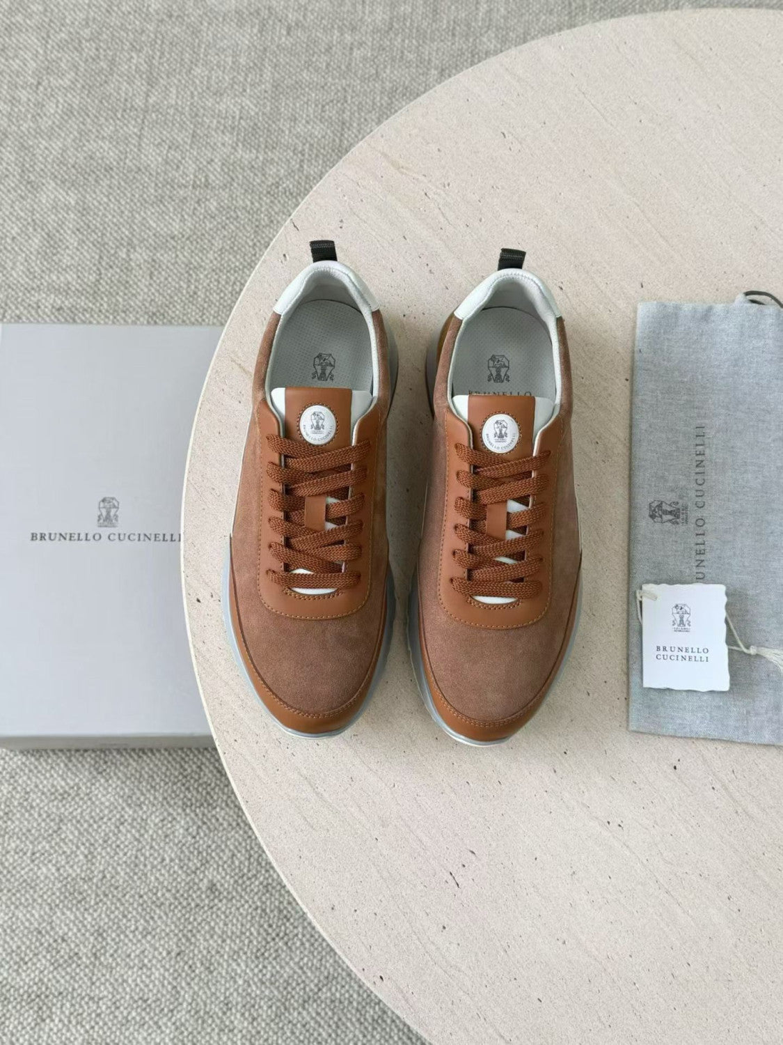 Brunello Cucinellia Suede and Calfskin Runners #375492